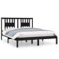 Giroletto Nero in Legno Massello 150x200 cm 5FT King Size Giroletto Nero in Legno Massello 150x200 cm 5FT King Size