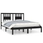 Giroletto Nero in Legno Massello 150x200 cm 5FT King Size Giroletto Nero in Legno Massello 150x200 cm 5FT King Size