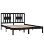 Giroletto Nero in Legno Massello 150x200 cm 5FT King Size Giroletto Nero in Legno Massello 150x200 cm 5FT King Size