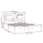 Giroletto Nero in Legno Massello 150x200 cm 5FT King Size Giroletto Nero in Legno Massello 150x200 cm 5FT King Size