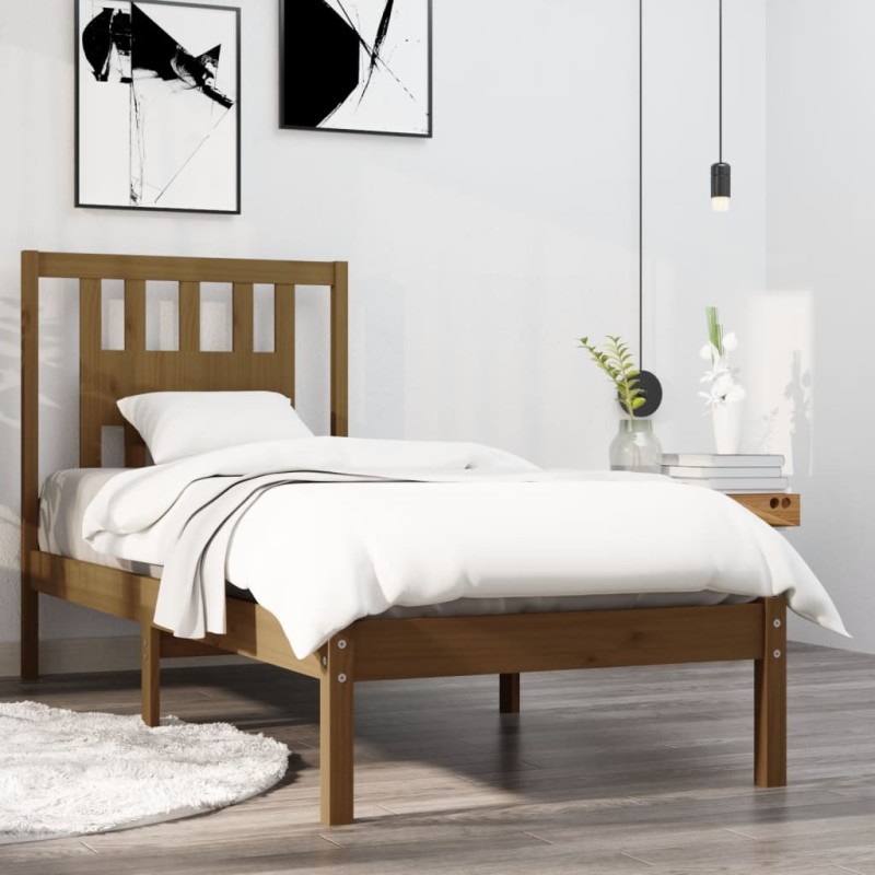 Giroletto Miele in Legno Massello 75x190 cm 2FT6 Small Single Giroletto Miele in Legno Massello 75x190 cm 2FT6 Small Single
