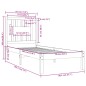 Giroletto Miele in Legno Massello 75x190 cm 2FT6 Small Single Giroletto Miele in Legno Massello 75x190 cm 2FT6 Small Single