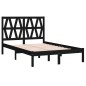 Giroletto Nero in Legno Massello Pino 150x200 cm 5FT King Size Giroletto Nero in Legno Massello Pino 150x200 cm 5FT King Size