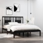 Giroletto Nero in Legno Massello 120x190 cm 4FT Small Double Giroletto Nero in Legno Massello 120x190 cm 4FT Small Double
