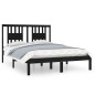 Giroletto Nero in Legno Massello 120x190 cm 4FT Small Double Giroletto Nero in Legno Massello 120x190 cm 4FT Small Double