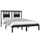 Giroletto Nero in Legno Massello 120x190 cm 4FT Small Double Giroletto Nero in Legno Massello 120x190 cm 4FT Small Double