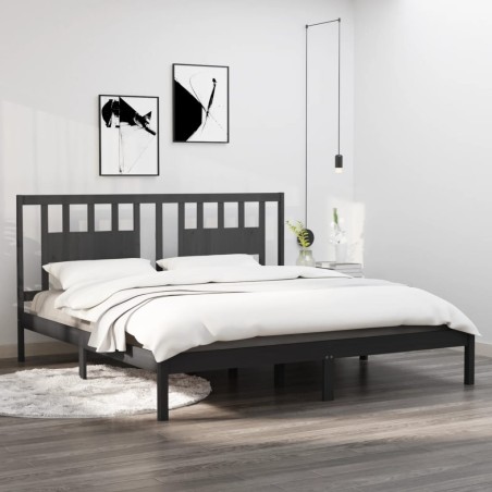Giroletto Grigio in Legno Massello 180x200 cm 6FT Super King