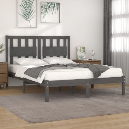 Giroletto Grigio in Legno Massello Pino 150x200cm 5FT King Size
