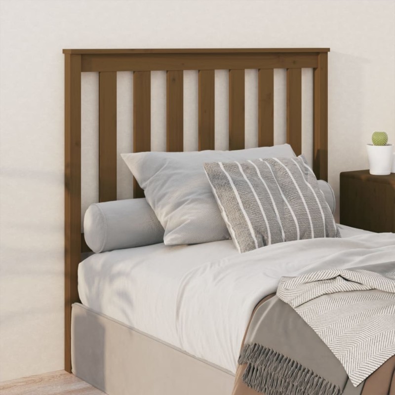 Testiera per Letto Miele 106x6x101 cm in Legno Massello di Pino