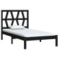 Giroletto Nero in Legno Massello 75x190 cm 2FT6 Small Single Giroletto Nero in Legno Massello 75x190 cm 2FT6 Small Single