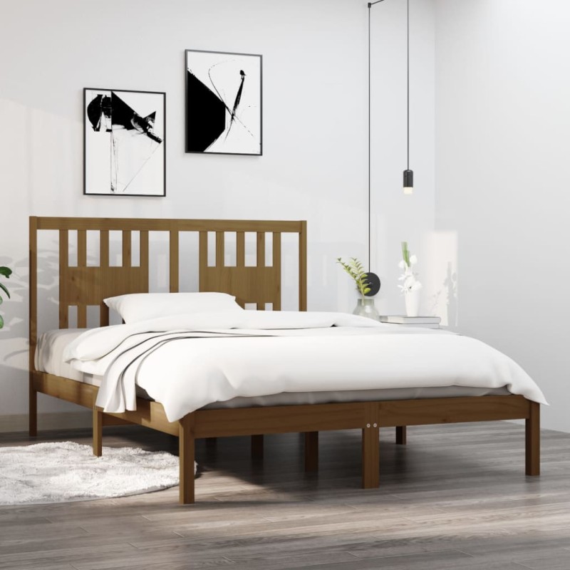 Giroletto Miele in Legno Massello 135x190 cm 4FT6 Double Giroletto Miele in Legno Massello 135x190 cm 4FT6 Double