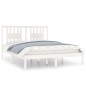 Giroletto Bianco in Legno Massello 150x200 cm 5FT King Size Giroletto Bianco in Legno Massello 150x200 cm 5FT King Size