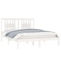Giroletto Bianco in Legno Massello 150x200 cm 5FT King Size Giroletto Bianco in Legno Massello 150x200 cm 5FT King Size