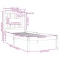Giroletto Bianco in Legno Massello di Pino 90x200 cm