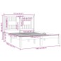 Giroletto Grigio in Legno Massello 135x190 cm 4FT6 Double Giroletto Grigio in Legno Massello 135x190 cm 4FT6 Double