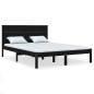 Giroletto Nero in Legno Massello 120x190 cm 4FT Small Double Giroletto Nero in Legno Massello 120x190 cm 4FT Small Double