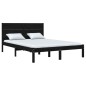 Giroletto Nero in Legno Massello 120x190 cm 4FT Small Double Giroletto Nero in Legno Massello 120x190 cm 4FT Small Double