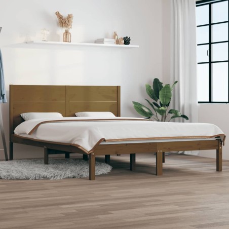 Giroletto Miele in Legno Massello 135x190 cm 4FT6 Double