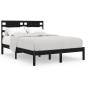 Giroletto Nero in Legno Massello 150x200 cm 5FT King Size Giroletto Nero in Legno Massello 150x200 cm 5FT King Size