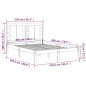 Giroletto Nero in Legno Massello 150x200 cm 5FT King Size Giroletto Nero in Legno Massello 150x200 cm 5FT King Size