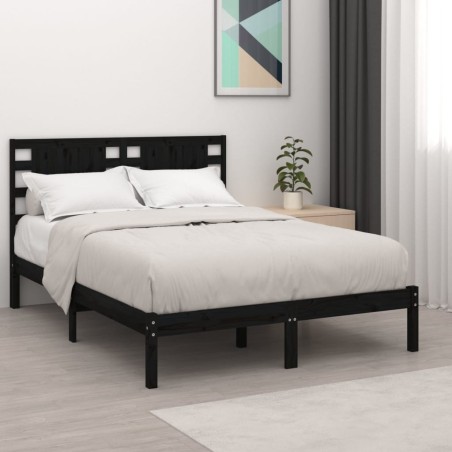 Giroletto Nero in Legno Massello 180x200 cm 6FT Super King