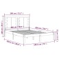 Giroletto Nero in Legno Massello 180x200 cm 6FT Super King Giroletto Nero in Legno Massello 180x200 cm 6FT Super King