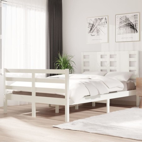 vidaXL Giroletto senza Materasso Bianco 120x200 cm Legno Massello Pino