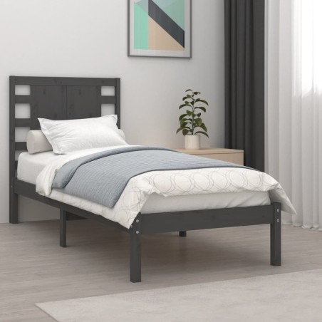 Giroletto Grigio in Legno Massello 90x190 cm 3FT Single