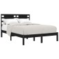 Giroletto Nero in Legno Massello 120x190 cm 4FT Small Double Giroletto Nero in Legno Massello 120x190 cm 4FT Small Double