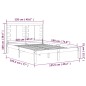 Giroletto Nero in Legno Massello 120x190 cm 4FT Small Double Giroletto Nero in Legno Massello 120x190 cm 4FT Small Double