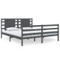 Giroletto Grigio in Legno Massello Pino 135x190 cm 4FT6 Double