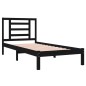 Giroletto Nero in Legno Massello di Pino 90x190 cm 3FT Single