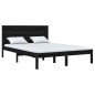 Giroletto Nero in Legno Massello 150x200 cm 5FT King Size Giroletto Nero in Legno Massello 150x200 cm 5FT King Size