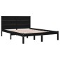 Giroletto Nero in Legno Massello 150x200 cm 5FT King Size Giroletto Nero in Legno Massello 150x200 cm 5FT King Size