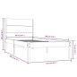 Giroletto Grigio in Legno Massello 90x190 cm 3FT Single Giroletto Grigio in Legno Massello 90x190 cm 3FT Single