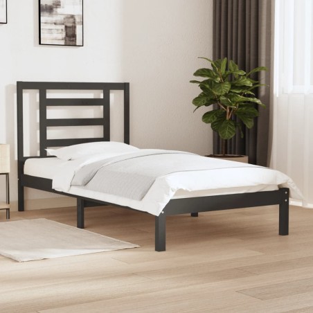 Giroletto Grigio in Legno Massello di Pino 90x190 cm 3FT Single