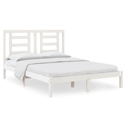 Giroletto Bianco in Legno Massello Pino 135x190 cm 4FT6 Double