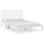 Giroletto Bianco in Legno Massello Pino 135x190 cm 4FT6 Double Giroletto Bianco in Legno Massello Pino 135x190 cm 4FT6 Double