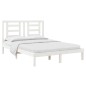 Giroletto Bianco in Legno Massello Pino 135x190 cm 4FT6 Double Giroletto Bianco in Legno Massello Pino 135x190 cm 4FT6 Double