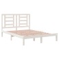 Giroletto Bianco in Legno Massello Pino 135x190 cm 4FT6 Double Giroletto Bianco in Legno Massello Pino 135x190 cm 4FT6 Double