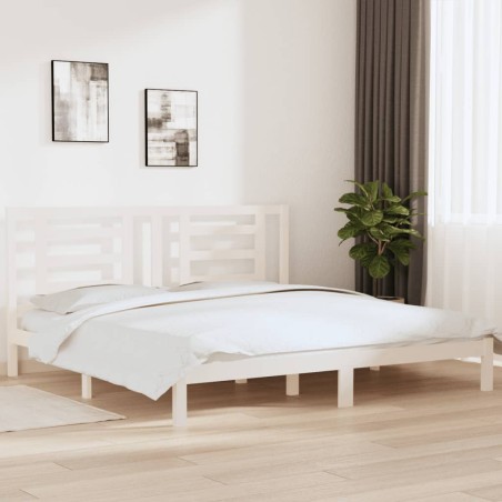 vidaXL Giroletto senza Materasso Bianco 200x200 cm Legno Massello Pino
