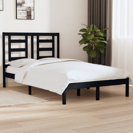 Giroletto Nero in Legno Massello 120x190 cm 4FT Small Double