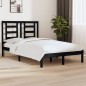 Giroletto Nero in Legno Massello 120x190 cm 4FT Small Double