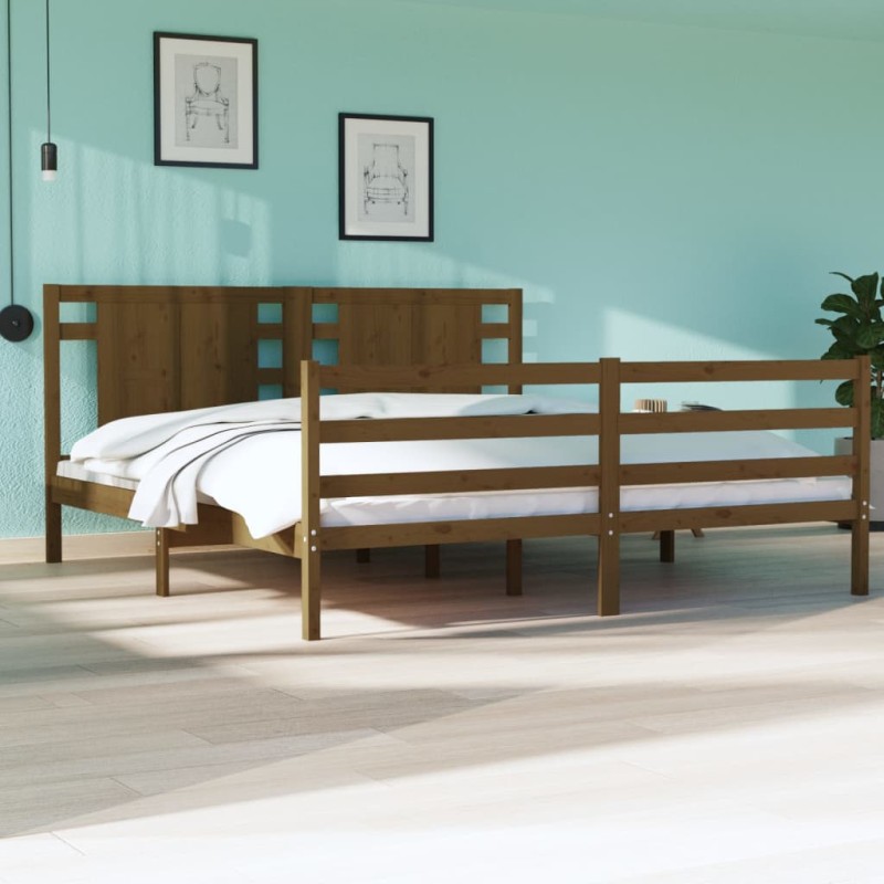 Giroletto Miele in Legno Massello Pino 180x200cm 6FT Super King Giroletto Miele in Legno Massello Pino 180x200cm 6FT Super King