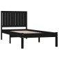 Giroletto Nero in Legno Massello di Pino 90x190 cm 3FT Single
