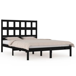 vidaXL Giroletto Nero in Legno Massello di Pino 200x200 cm