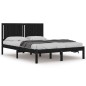 Giroletto Nero in Legno Massello 150x200 cm 5FT King Size