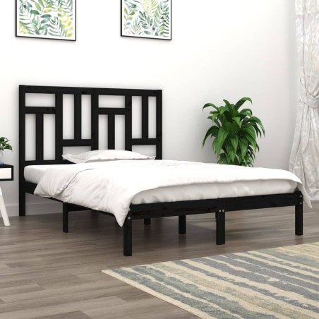Giroletto Nero in Legno Massello 120x190 cm 4FT Small Double