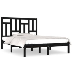 Giroletto Nero in Legno Massello 120x190 cm 4FT Small Double