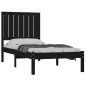 Giroletto Nero in Legno Massello 75x190 cm 2FT6 Small Single Giroletto Nero in Legno Massello 75x190 cm 2FT6 Small Single